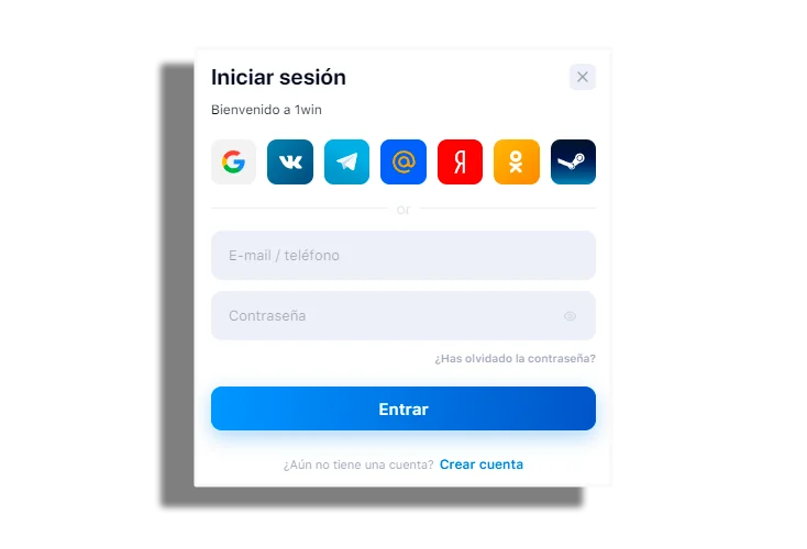 Formulario de acceso a la cuenta